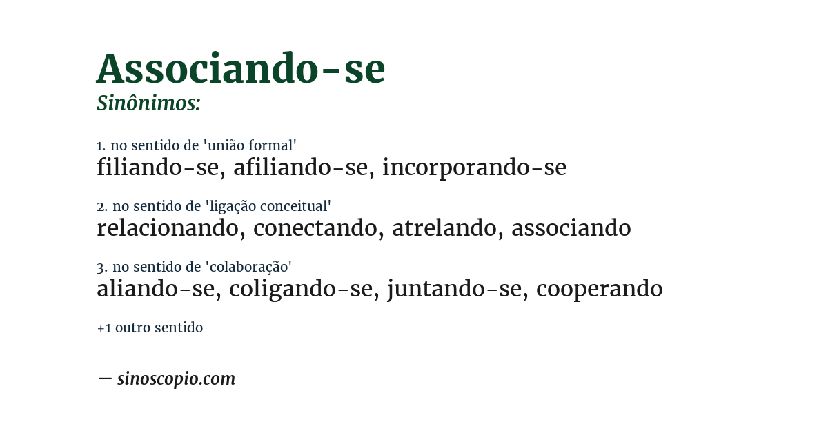 Sinônimo de associando-se