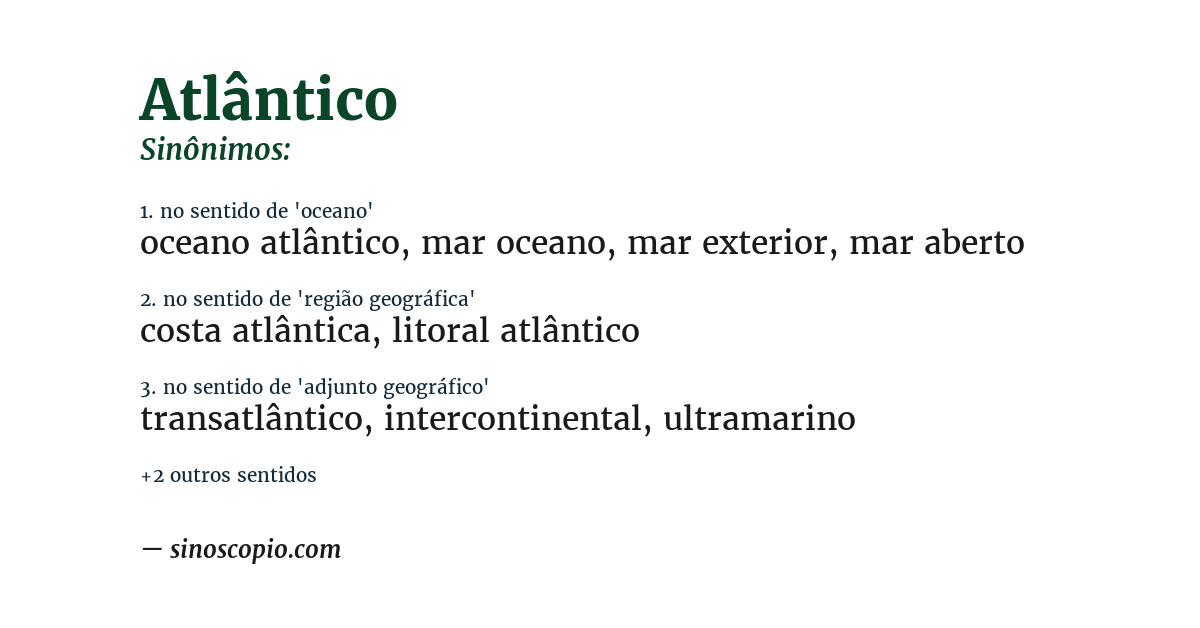 Sinônimo de atlântico