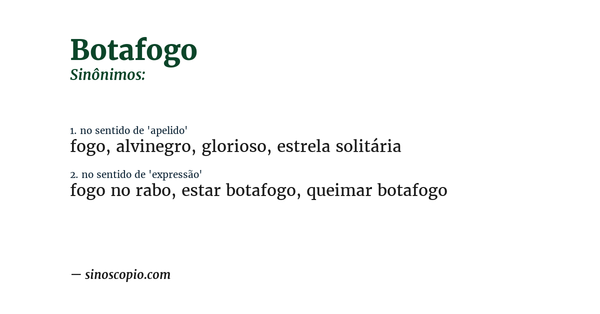 Sinônimo de botafogo
