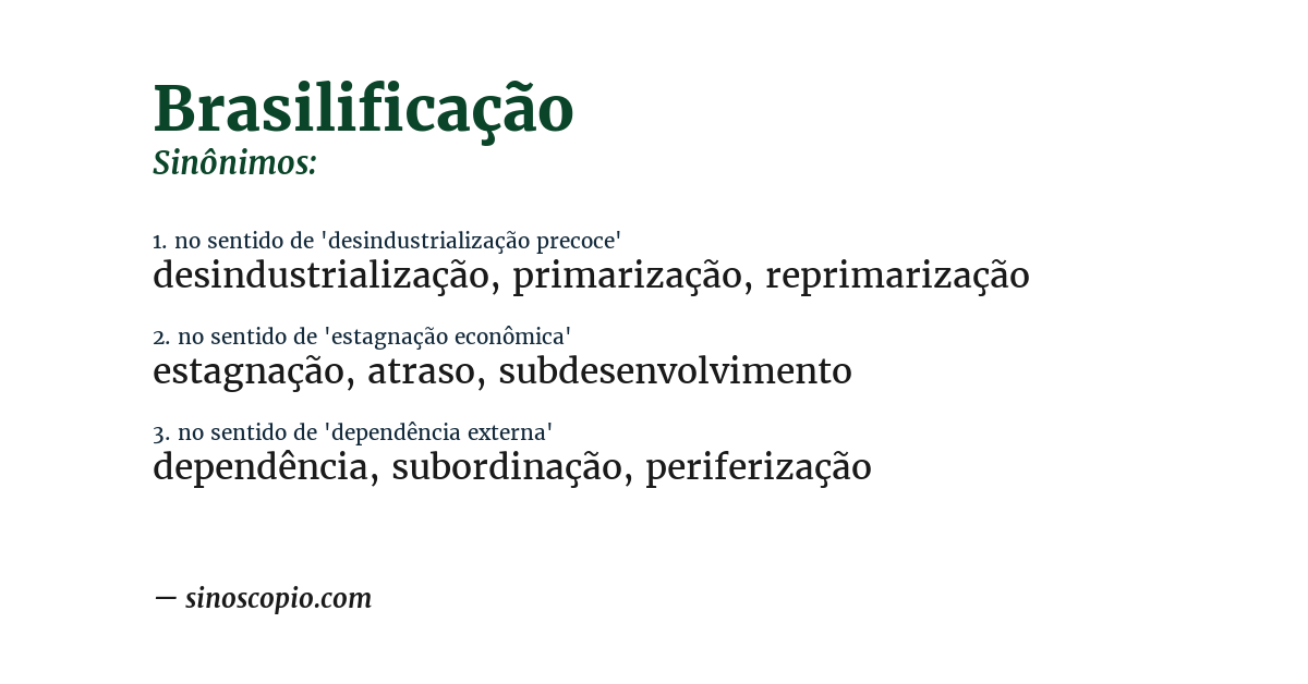 Sinônimo de brasilificação