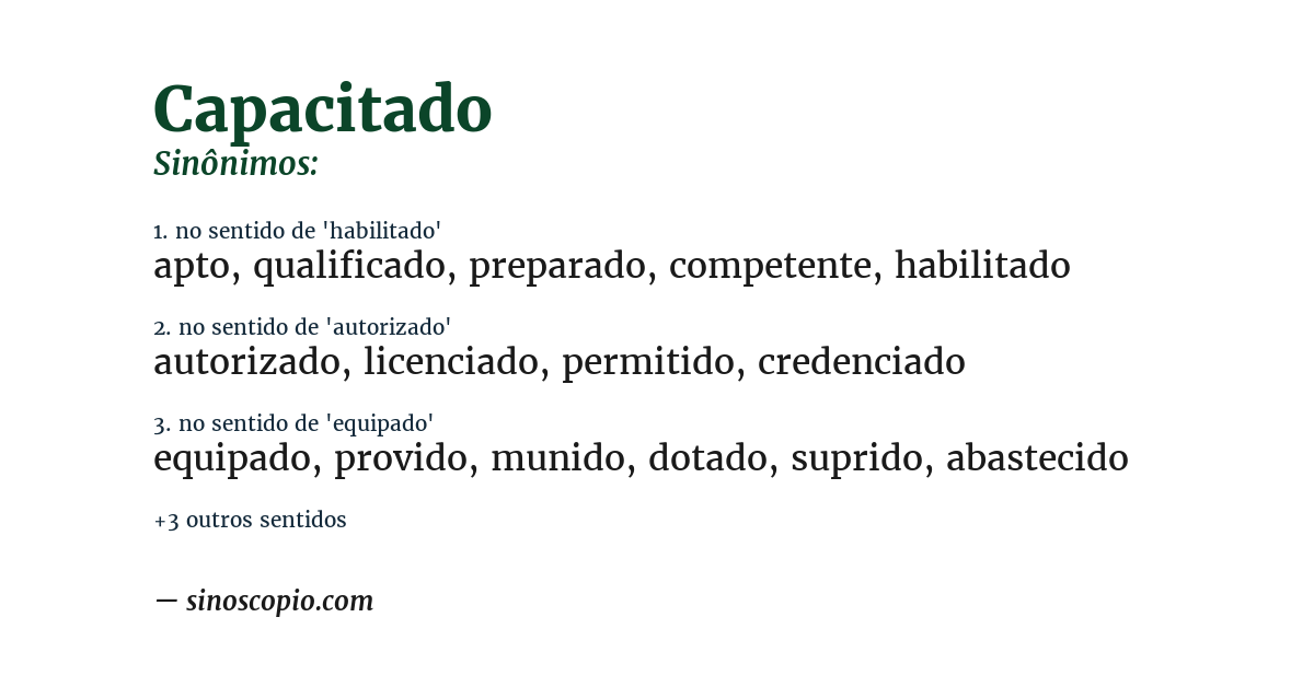 Sinônimo de capacitado