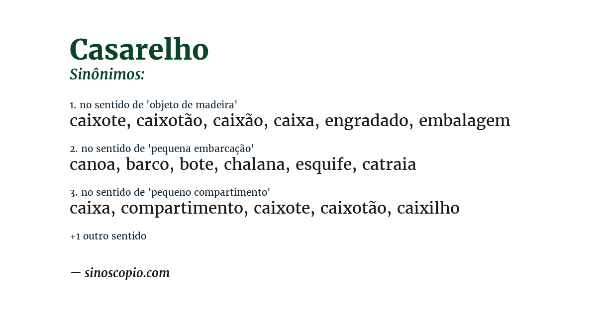 Sinônimo de casarelho