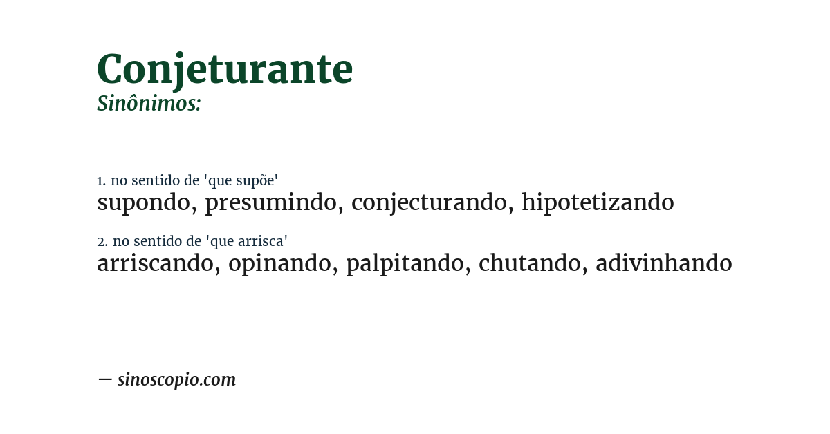 Sinônimo de conjeturante