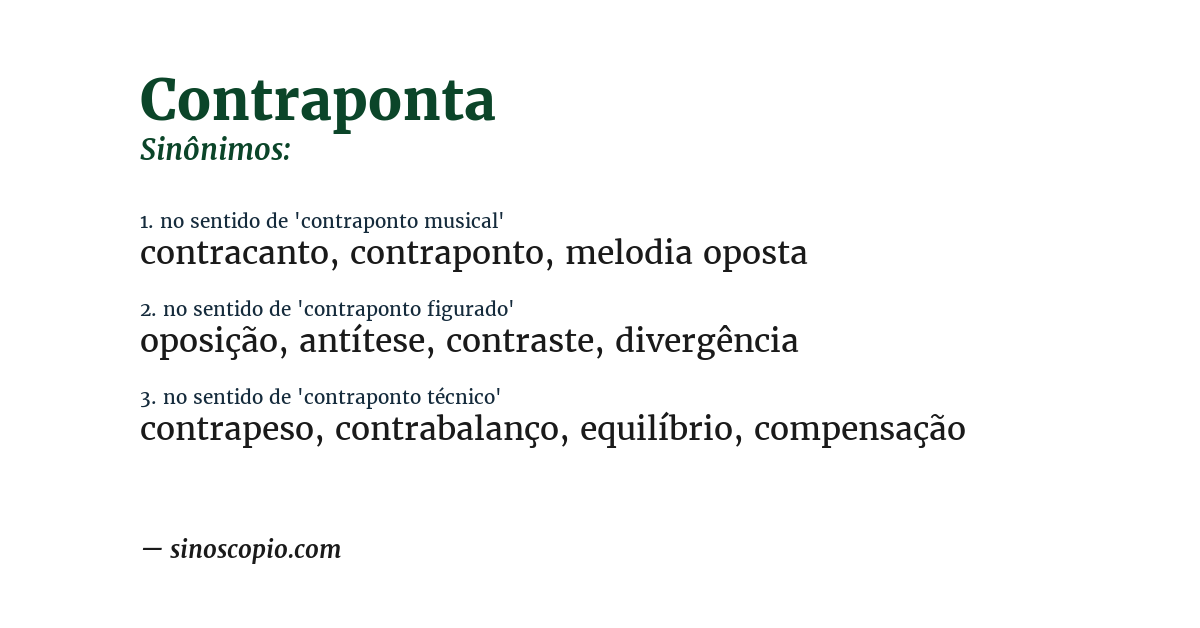 Sinônimo de contraponta