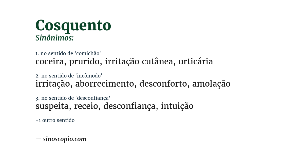 Sinônimo de cosquento