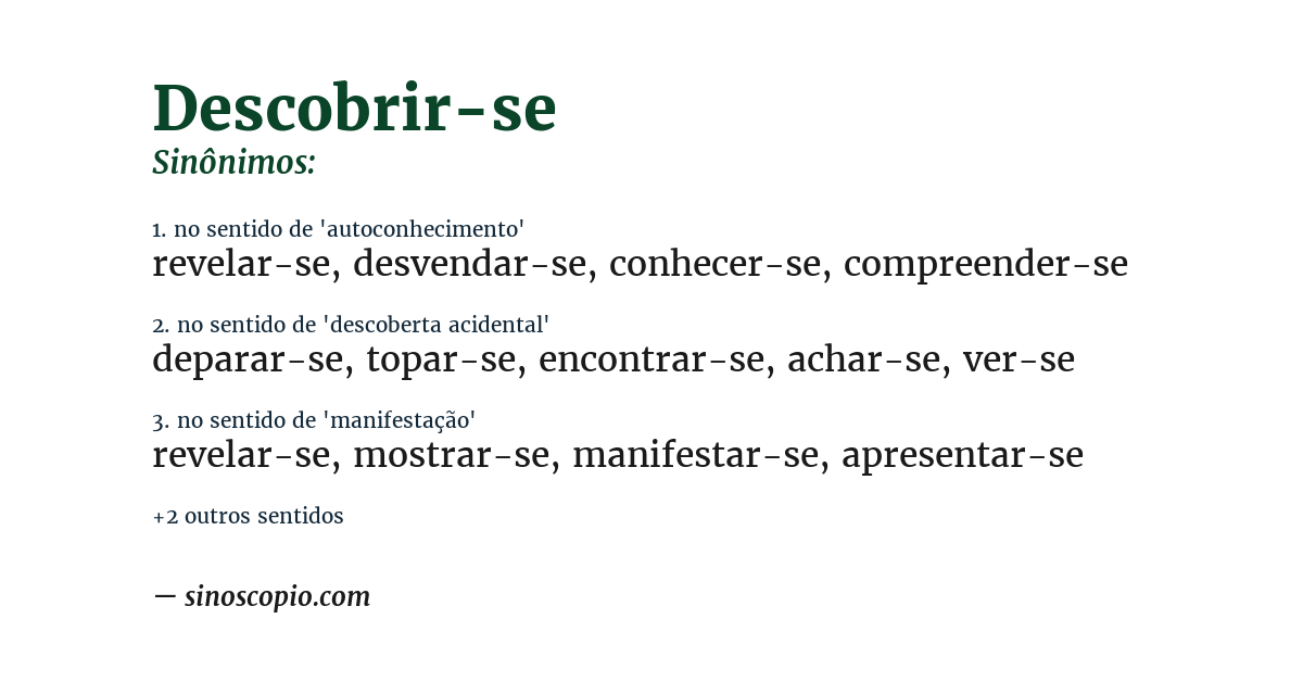 Sinônimo de descobrir-se