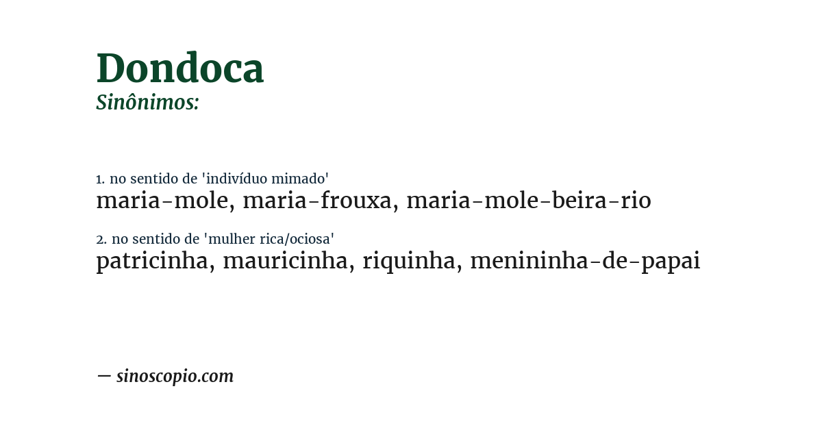 Sinônimo de dondoca