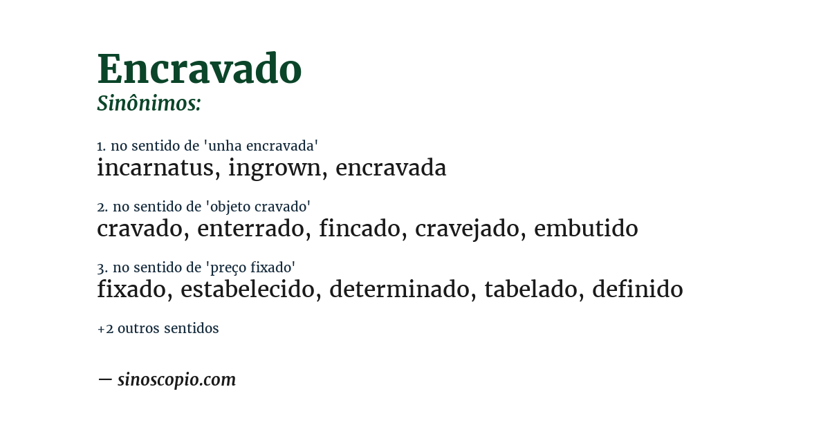 Sinônimo de encravado