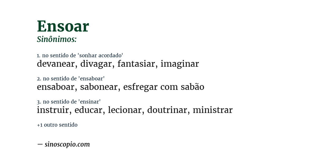 Sinônimo de ensoar