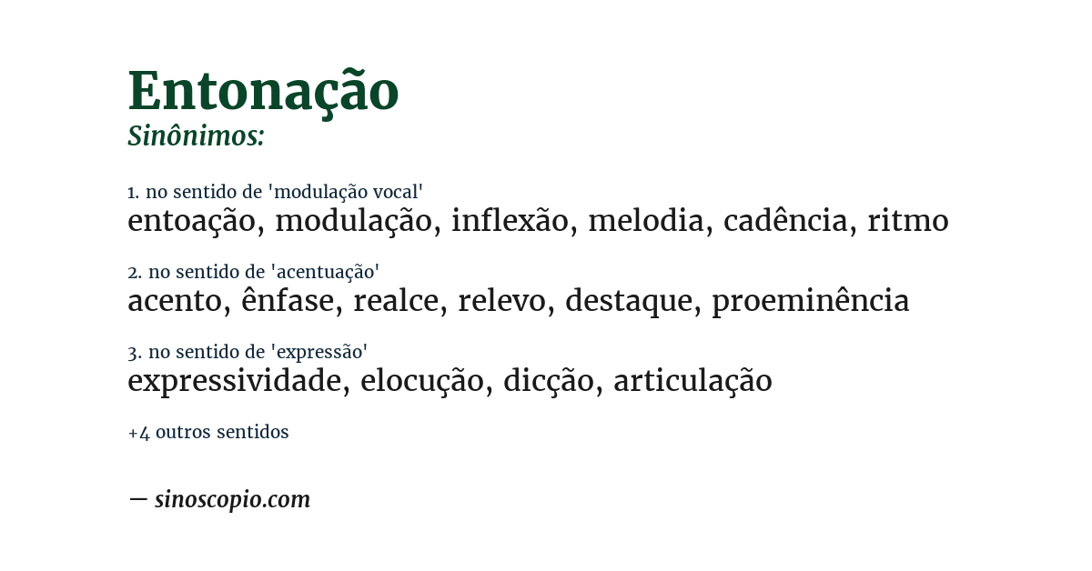 Sinônimo de entonação