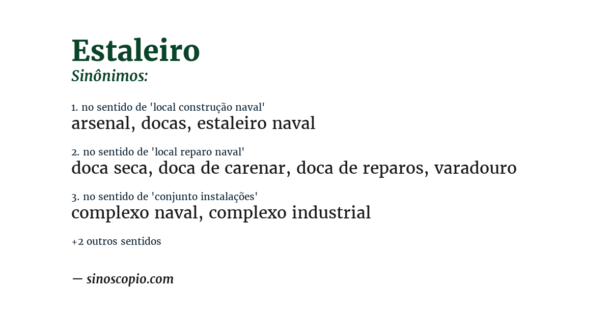 Sinônimo de estaleiro