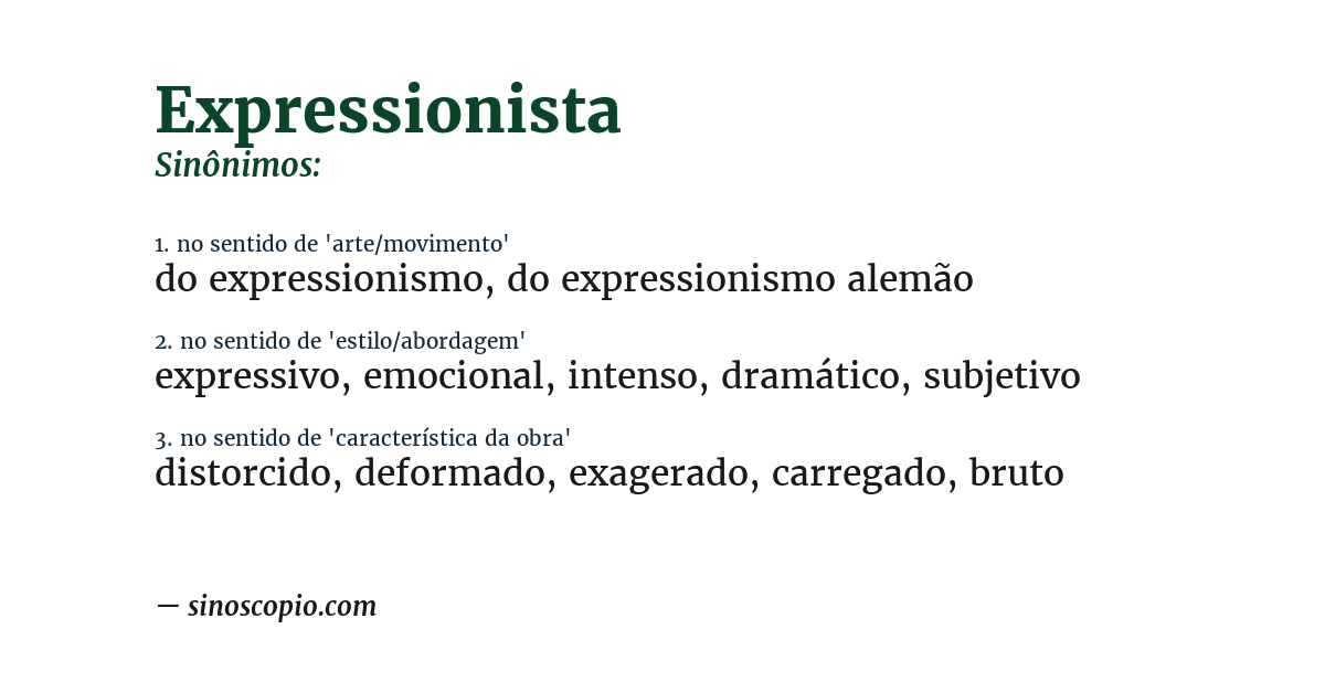 Sinônimo de expressionista