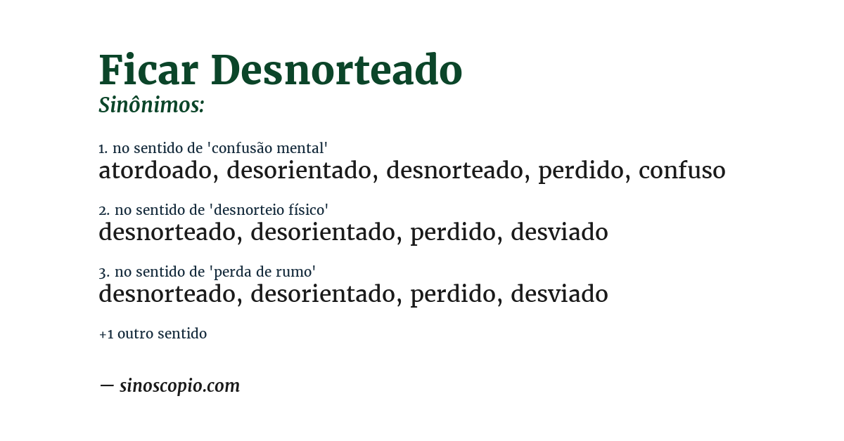 Sinônimo de ficar desnorteado