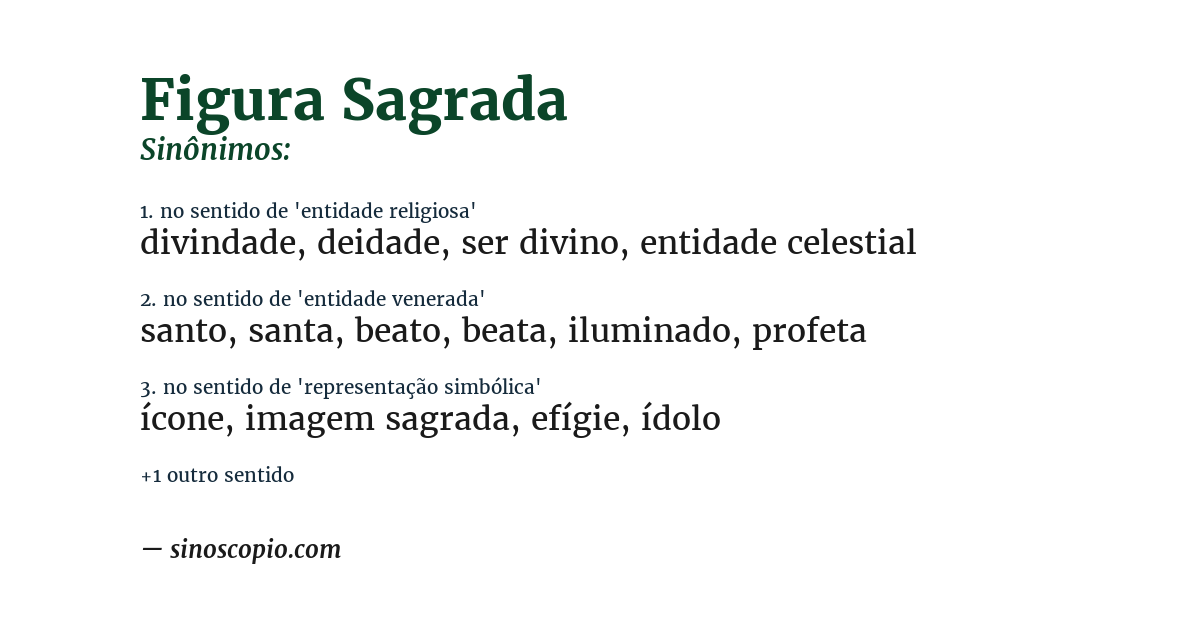 Sinônimo de figura sagrada