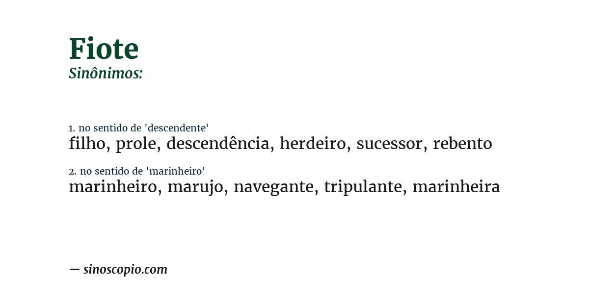 Sinônimo de fiote