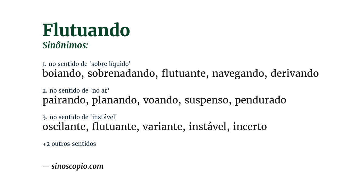 Sinônimo de flutuando