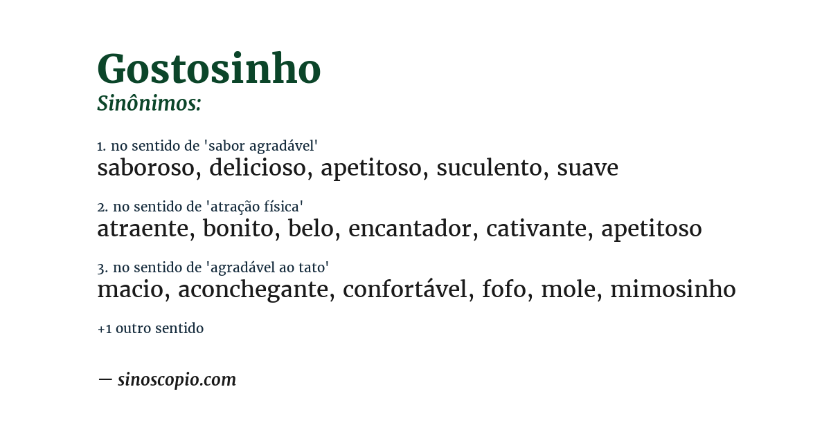 Sinônimo de gostosinho