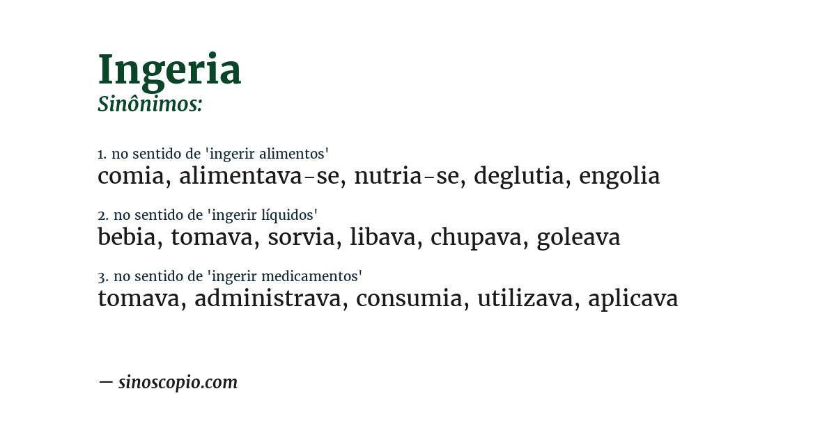 Sinônimo de ingeria