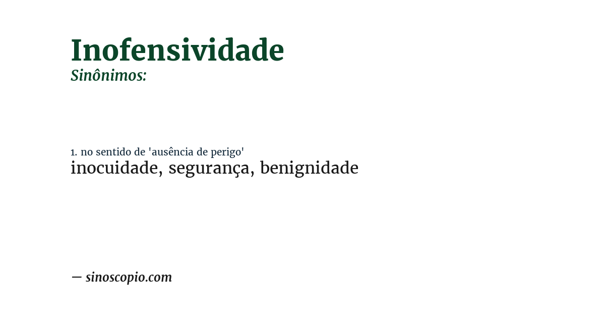 Sinônimo de inofensividade