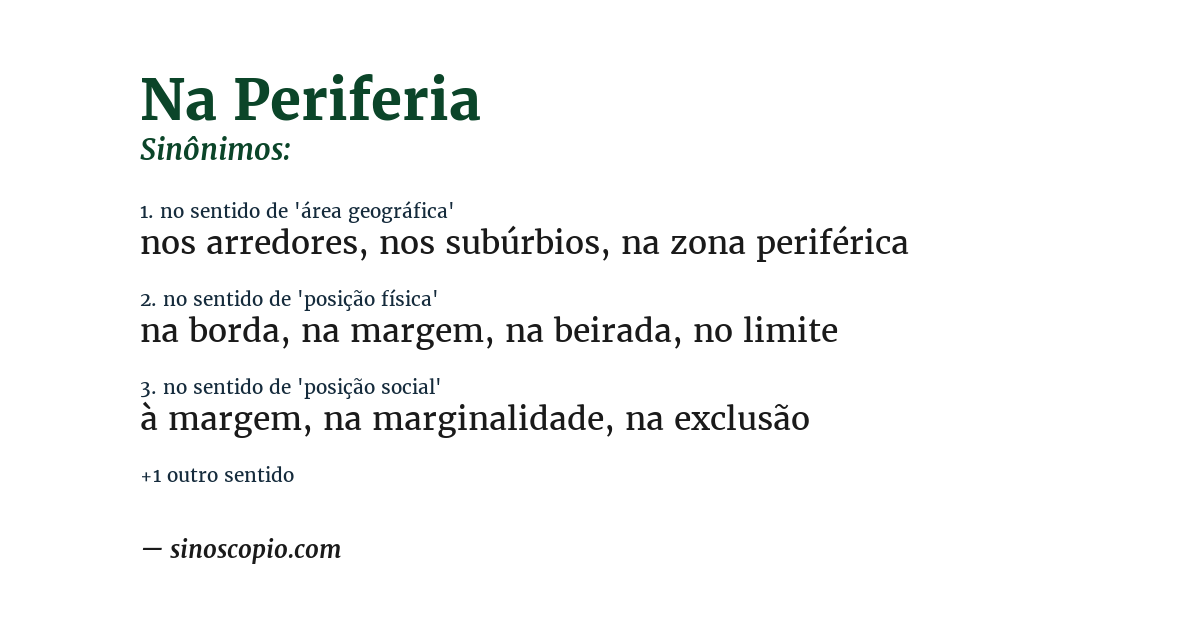 Sinônimo de na periferia