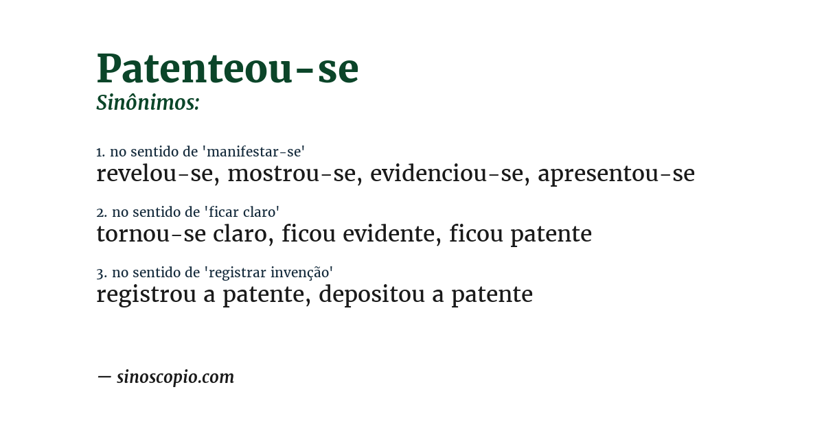 Sinônimo de patenteou-se