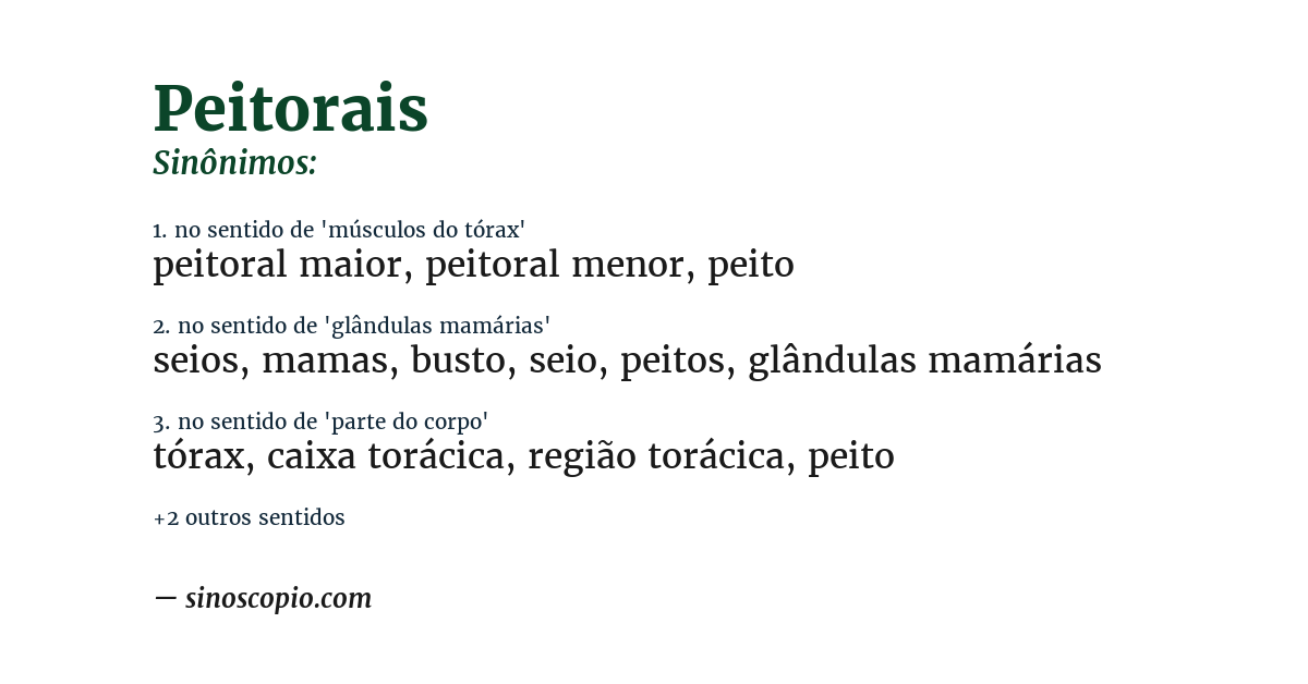 Sinônimo de peitorais