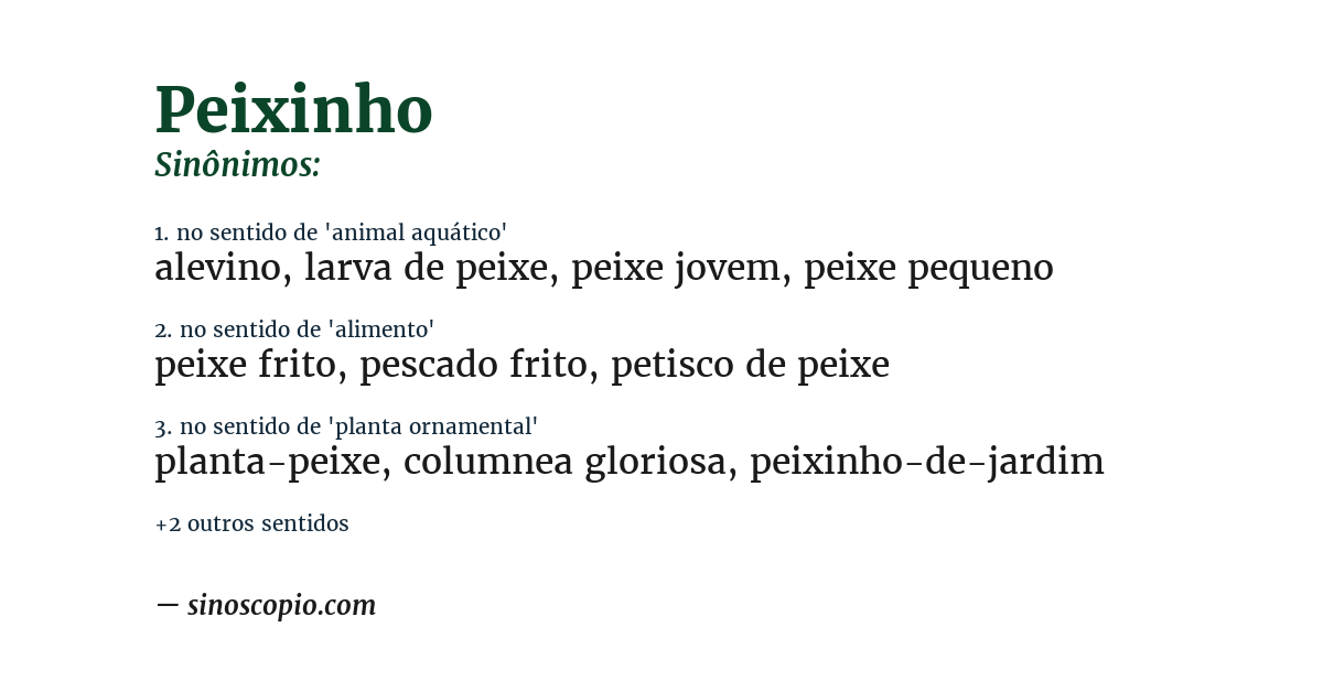Sinônimo de peixinho