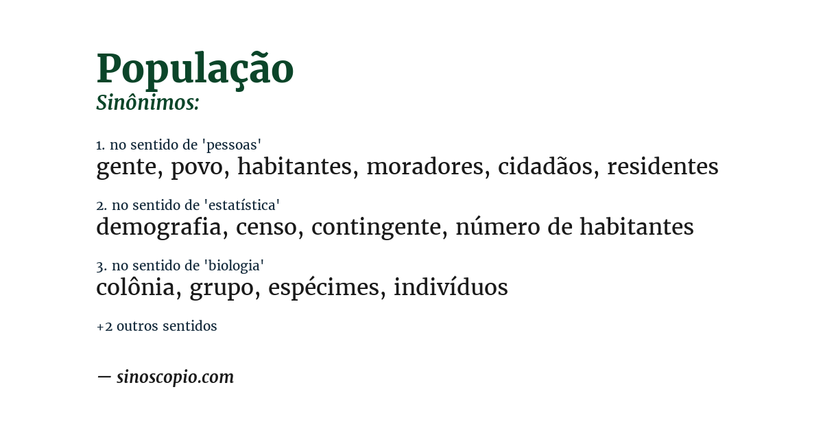 Sinônimo de população