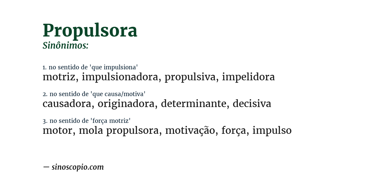 Sinônimo de propulsora