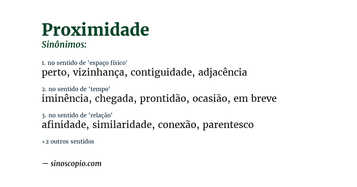 Sinônimo de proximidade