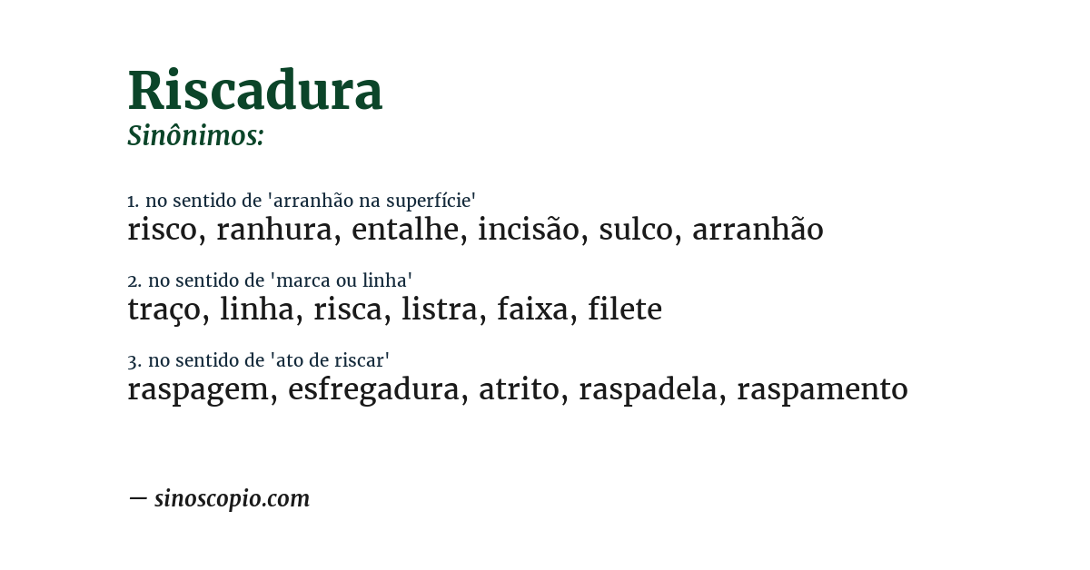 Sinônimo de riscadura
