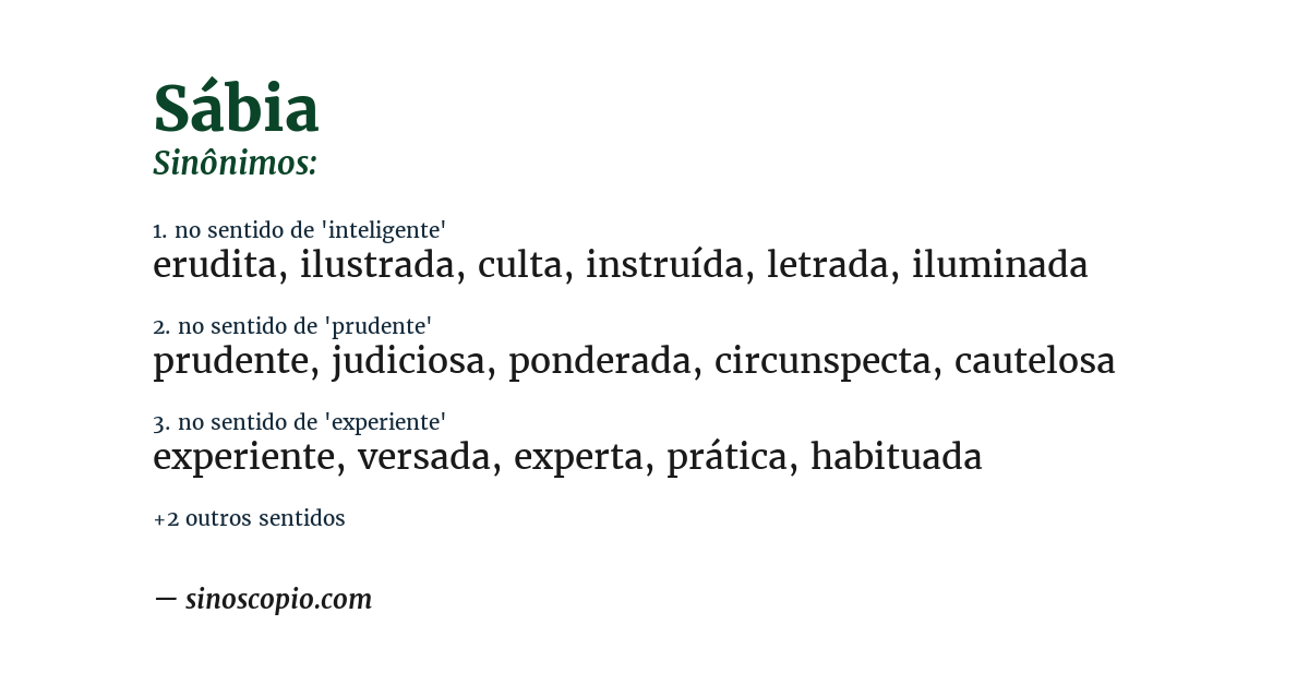 Sinônimo de sábia
