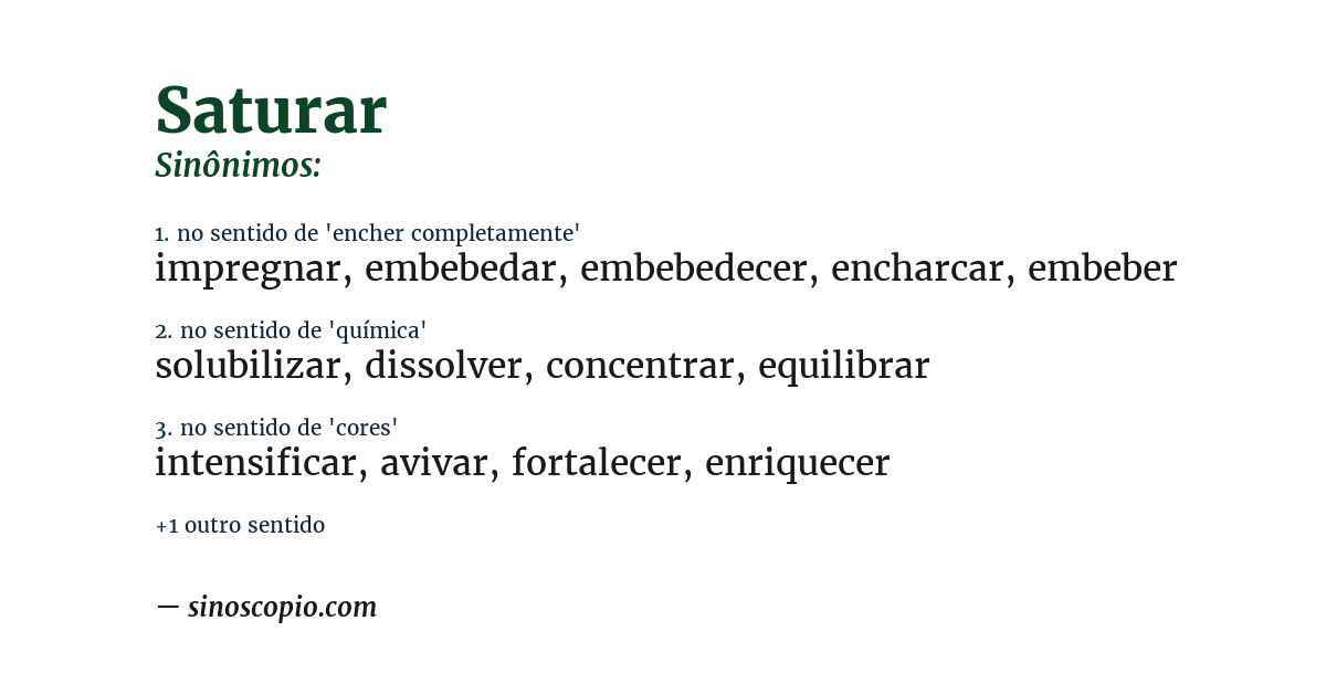 Sinônimo de saturar