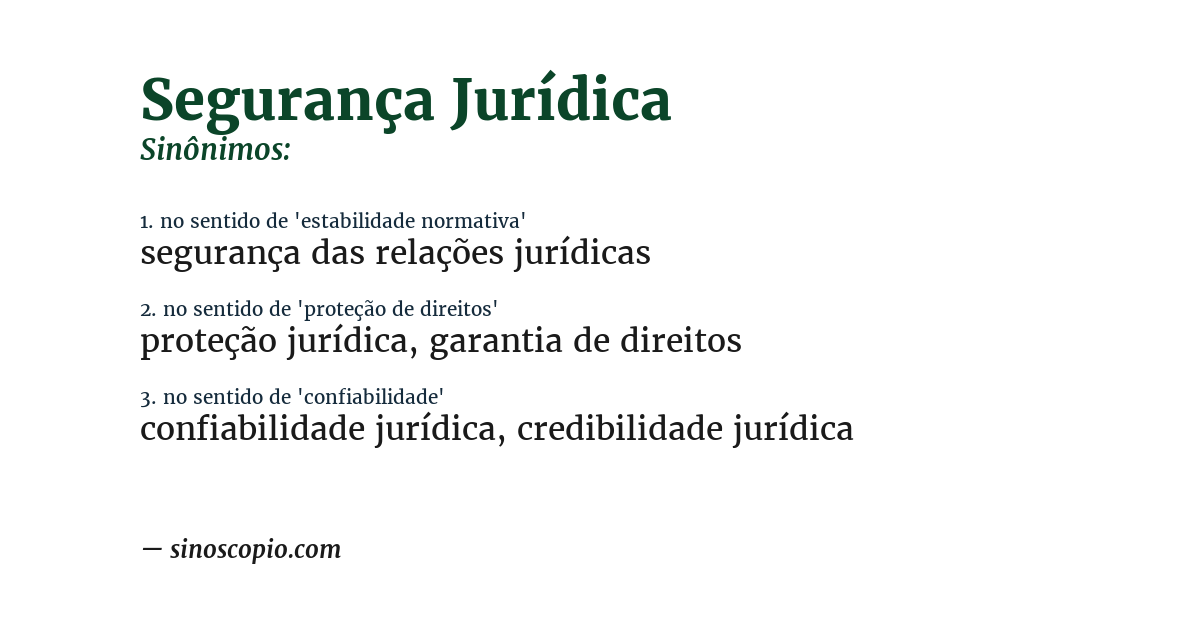 Sinônimo de segurança jurídica