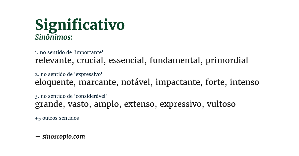 Sinônimo de significativo