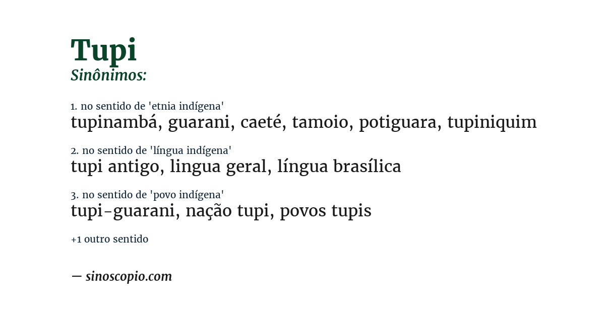 Sinônimo de tupi