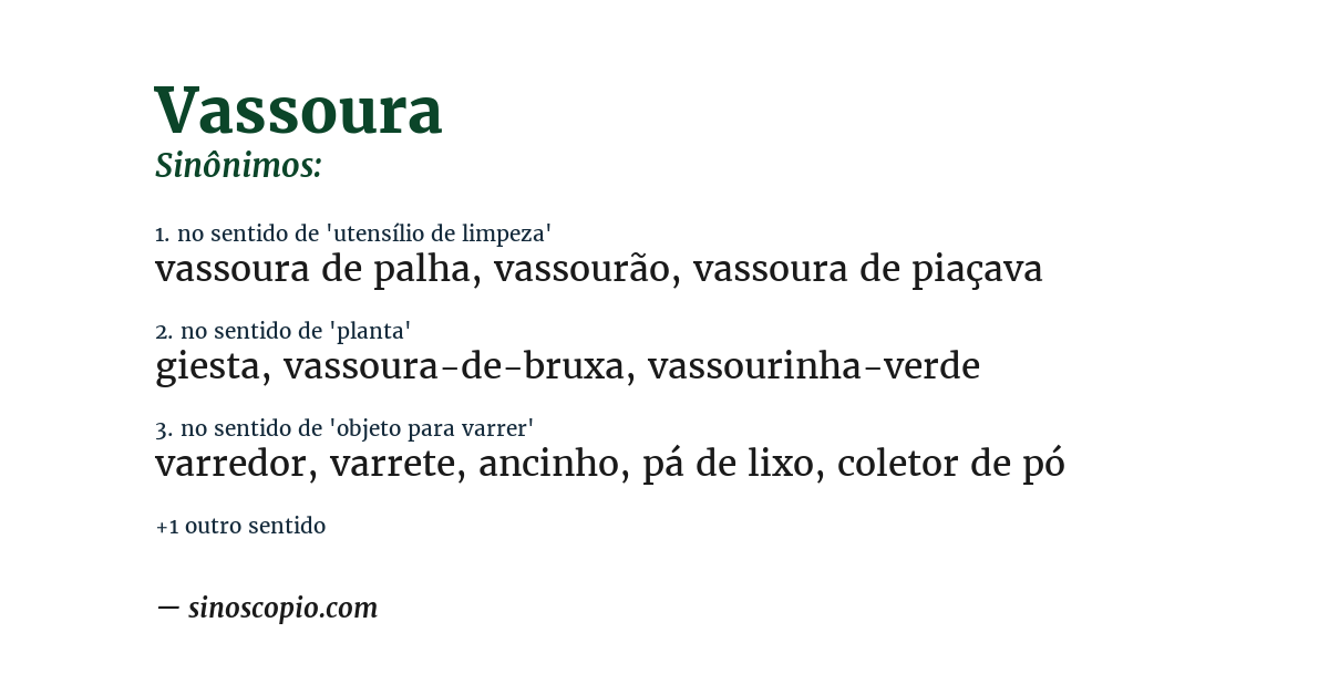 Sinônimo de vassoura