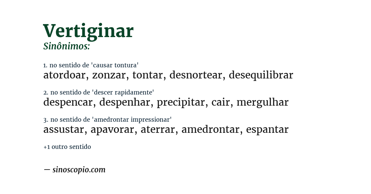 Sinônimo de vertiginar