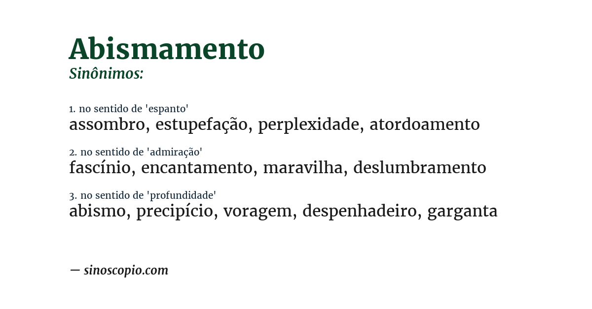 Sinônimo de abismamento
