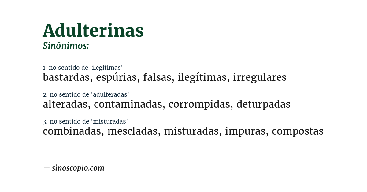 Sinônimo de adulterinas