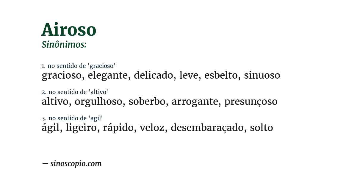 Sinônimo de airoso
