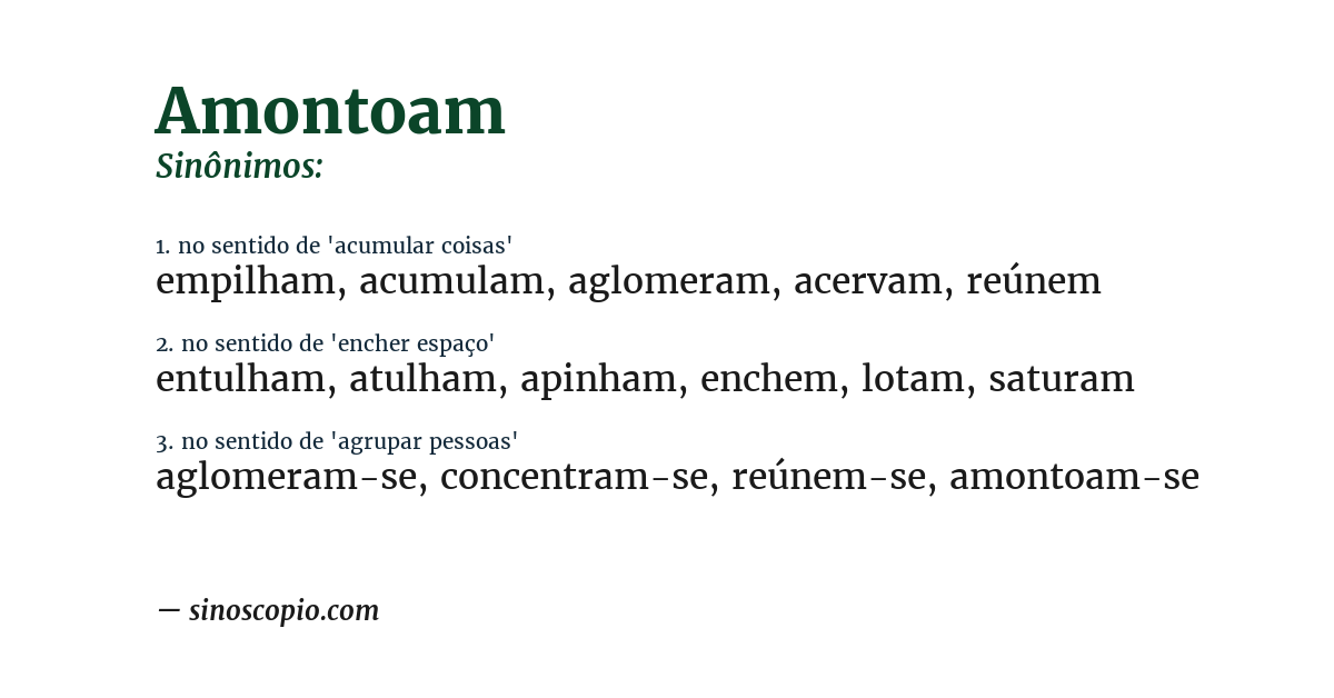 Sinônimo de amontoam