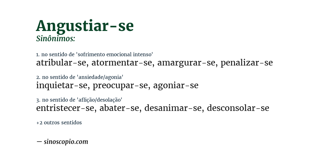 Sinônimo de angustiar-se