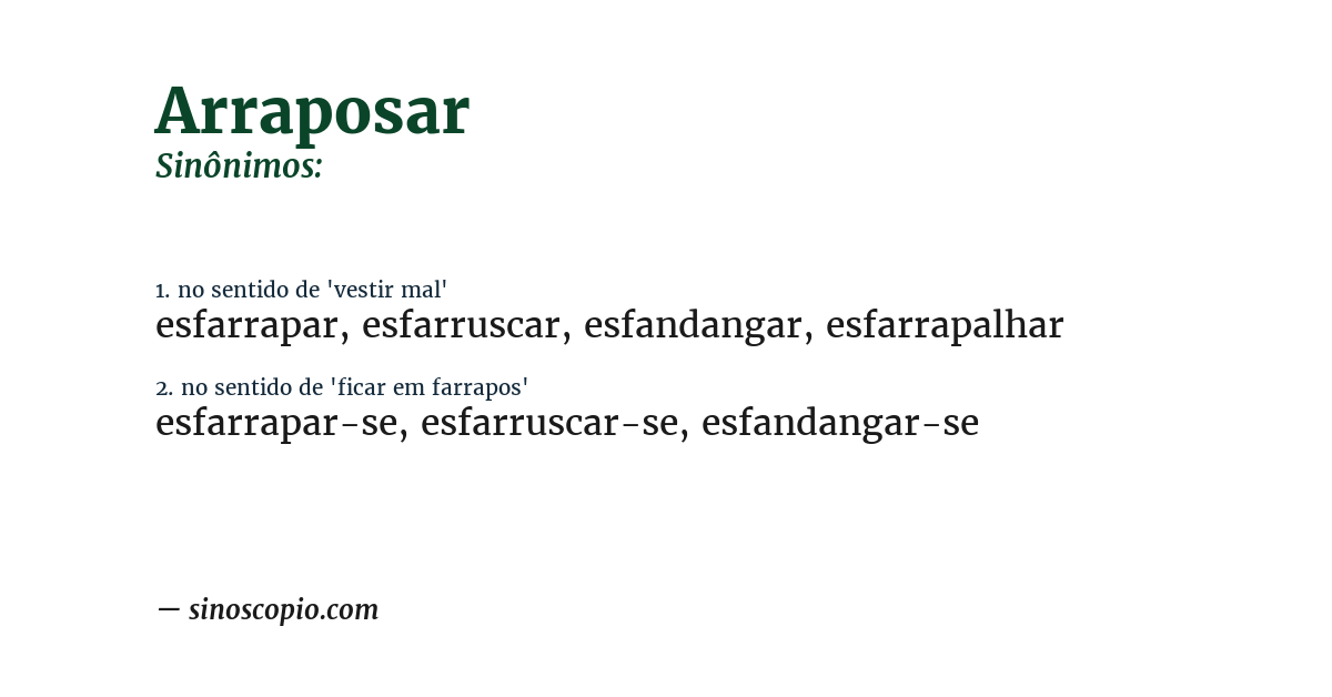 Sinônimo de arraposar