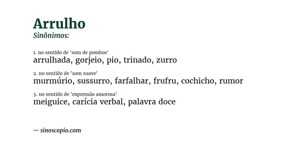 Sinônimo de arrulho