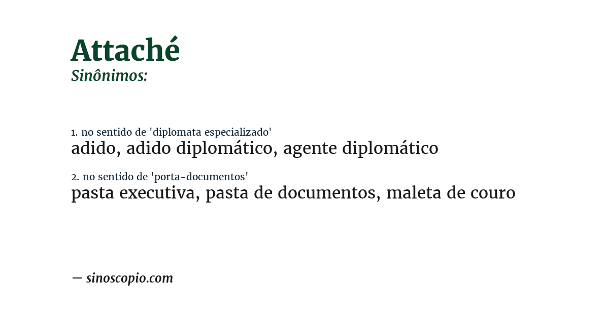 Sinônimo de attaché