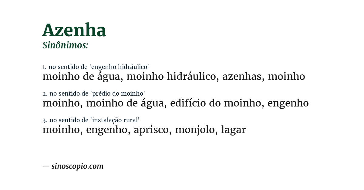 Sinônimo de azenha