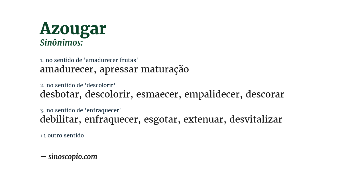 Sinônimo de azougar