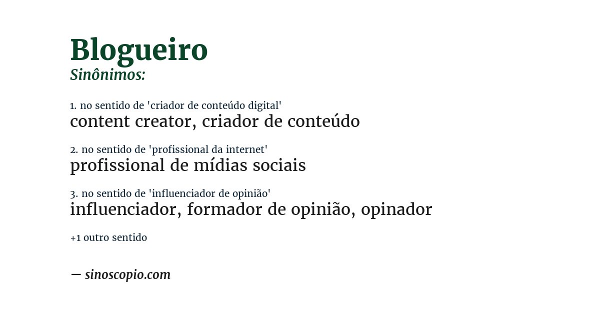 Sinônimo de blogueiro