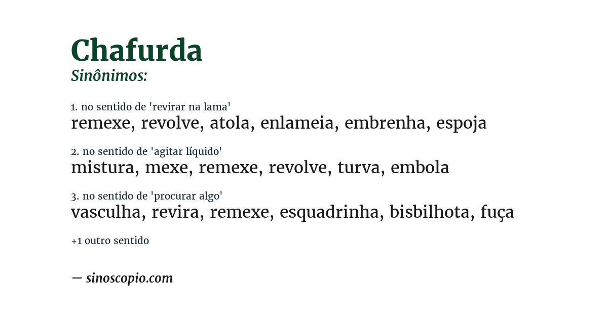 Sinônimo de chafurda